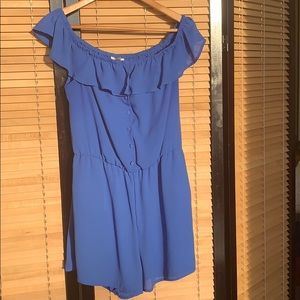 Blue romper with pockets